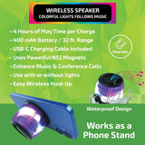 Magnetic Wireless Speaker Stand with LED Lights - 6 Pieces Per Retail Ready Display 25684 GADGET GEAR
