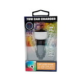 Car Charger Triple Port USB / USB-C LED 78W - 6 Pieces Per Retail Ready Display 25693 WHOLESALE