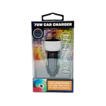 Car Charger Triple Port USB / USB-C LED 78W - 6 Pieces Per Retail Ready Display 25693 WHOLESALE