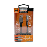 Charging Cable Quick Switch 2 in 1 Multi-Head USB to USB-C 3FT 100W - 6 Pieces Per Retail Ready Display 25695 ROUGHNECK