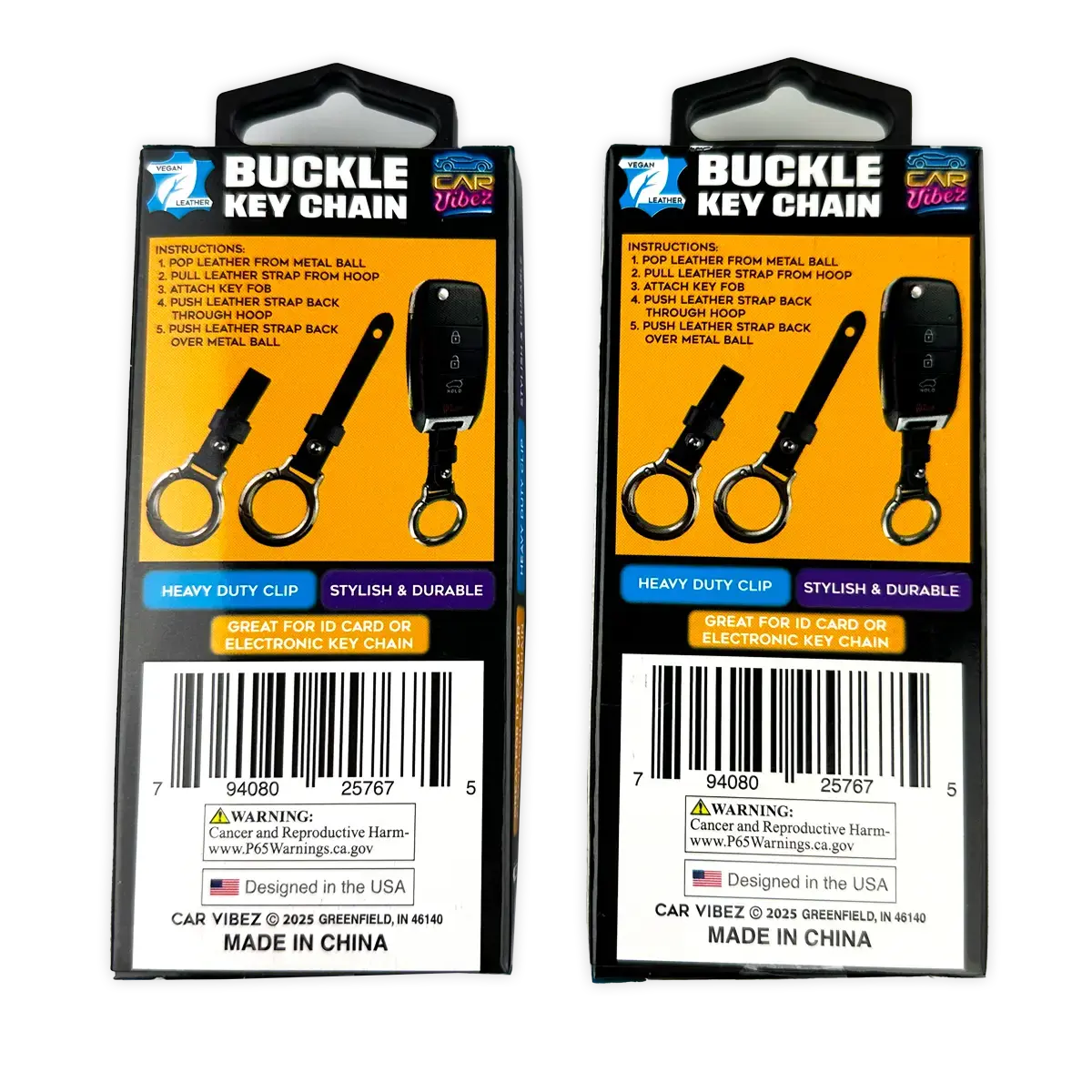 Buckle Key Chain - 6 Pieces Per Retail Ready Display 25767 CAR VIBEZ