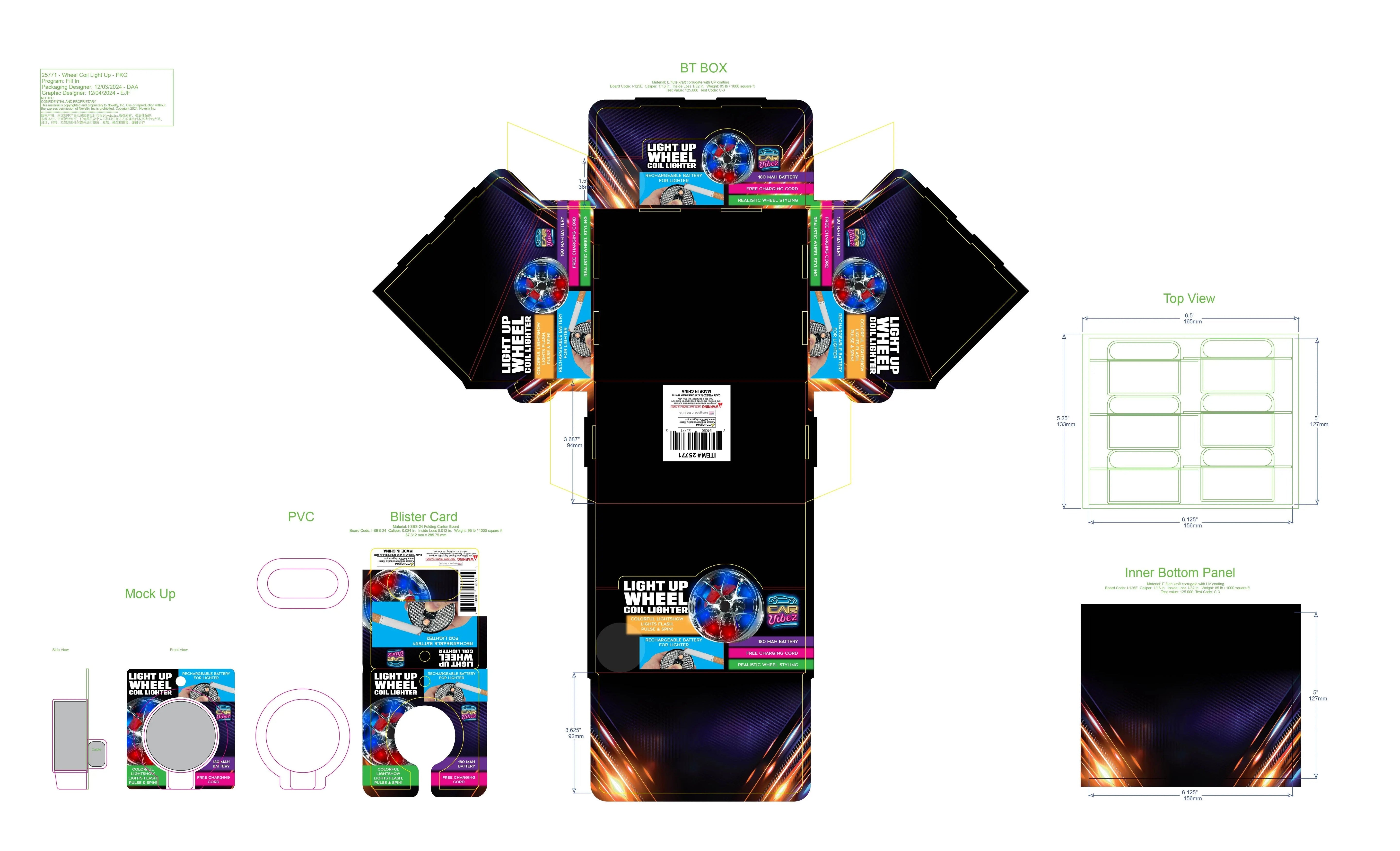 Light-up Coil Lighter Wheel - 6 Pieces Per Retail Ready Display 25771 WHOLESALE