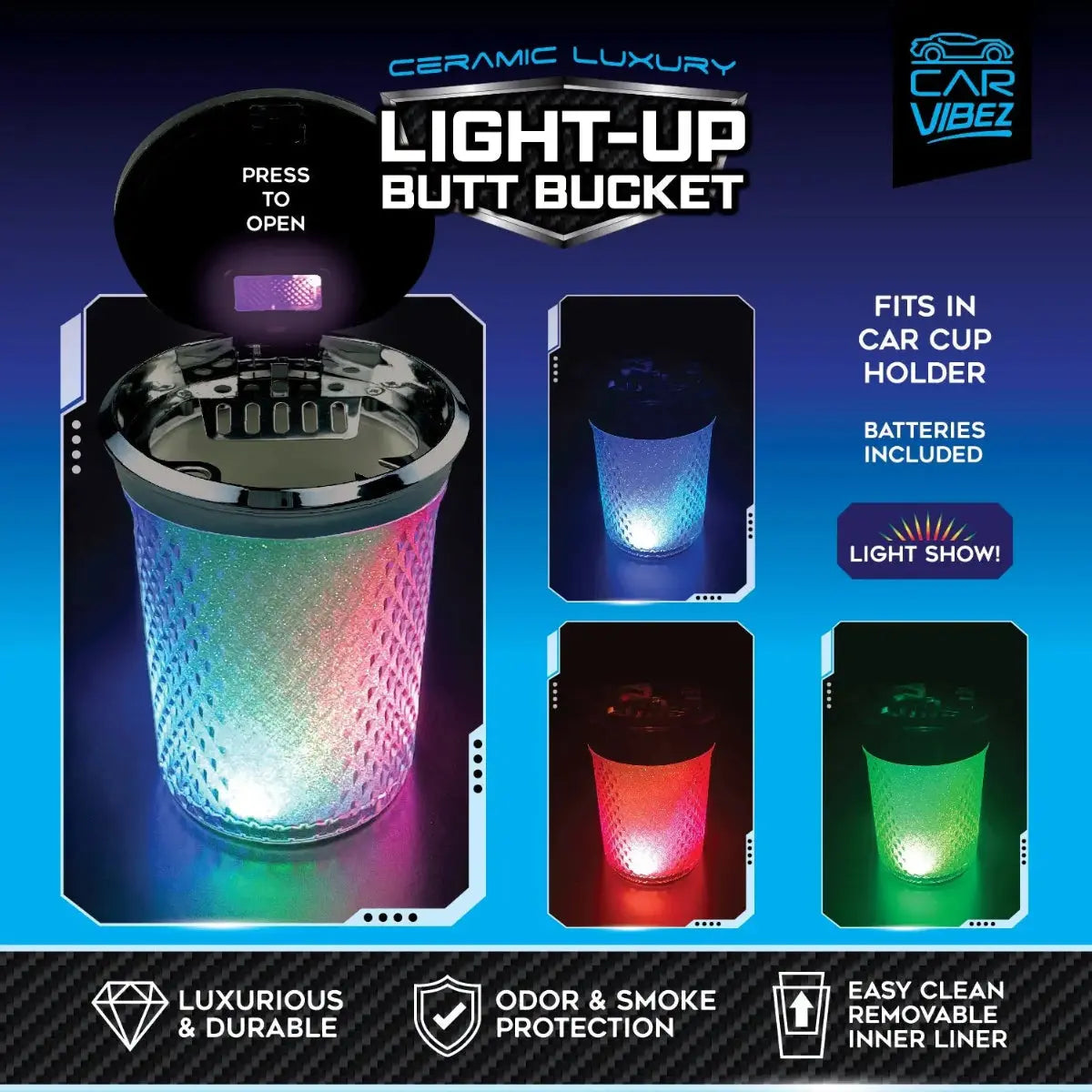 Ceramic Light Up Butt Bucket - 6 Per Retail Ready Display CAR VIBEZ