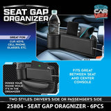 Seat Gap Filler Car Organizer - 6 Pieces Per Retail Ready Display 25804 CAR VIBEZ