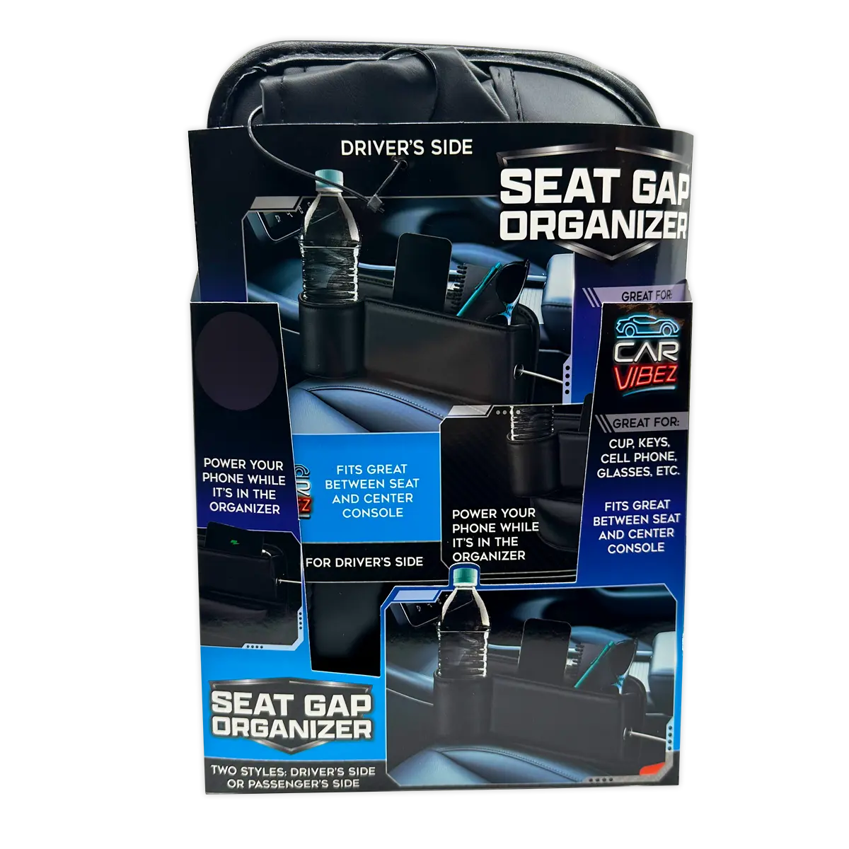Seat Gap Filler Car Organizer - 6 Pieces Per Retail Ready Display 25804 WHOLESALE