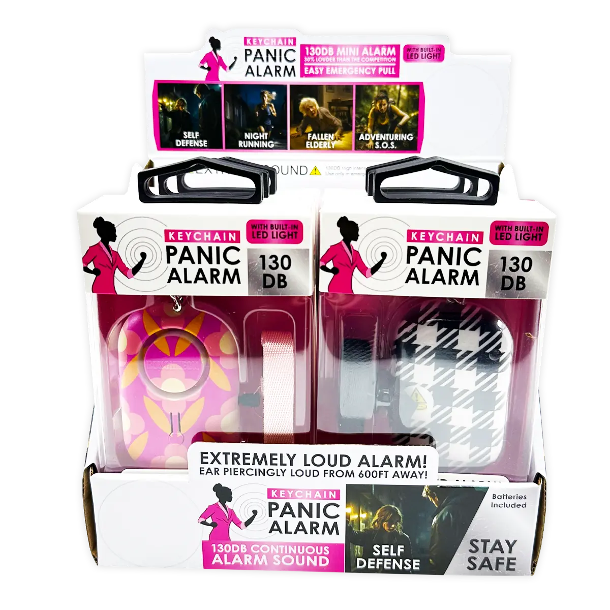 Panic Alarm Keychain - 6 Pieces Per Retail Ready Display 25831 - NOVELTY INC WHOLESALE