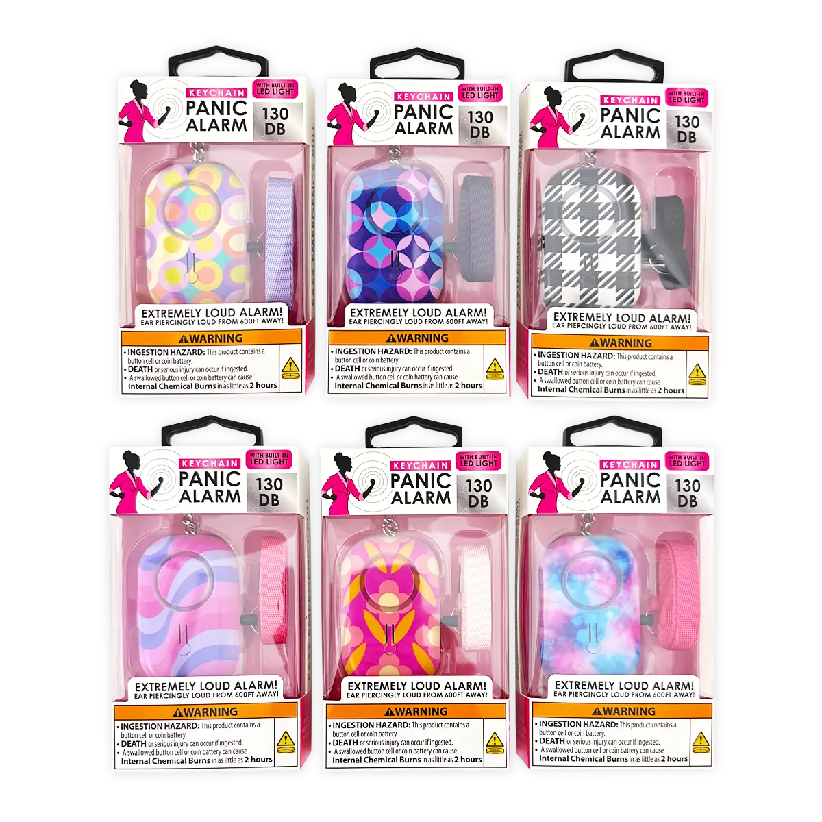 Panic Alarm Keychain - 6 Pieces Per Retail Ready Display 25831 - NOVELTY INC WHOLESALE