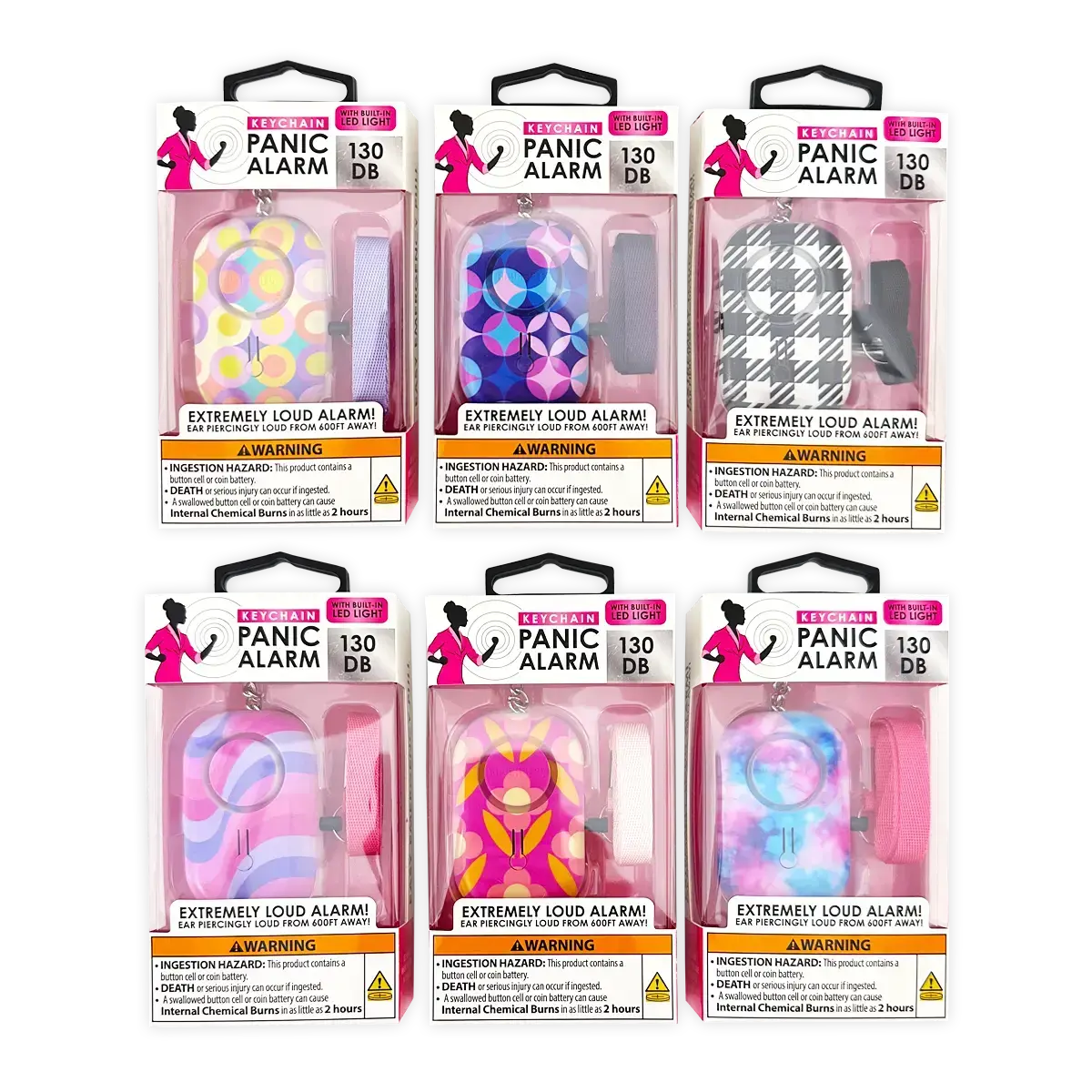 Safety Panic Alarm Keychain - 6 Pieces Per Retail Ready Display 25898 ROUGHNECK