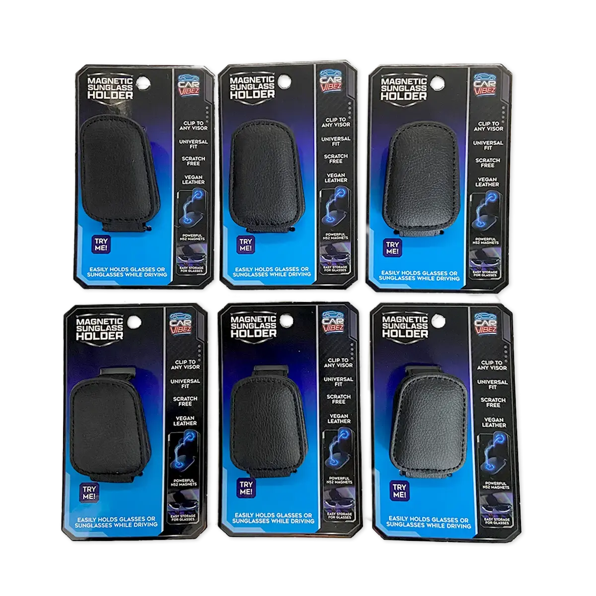 Magnetic Sunglasses Clip - 6 Pieces Per Retail Ready Display 25832 CAR VIBEZ