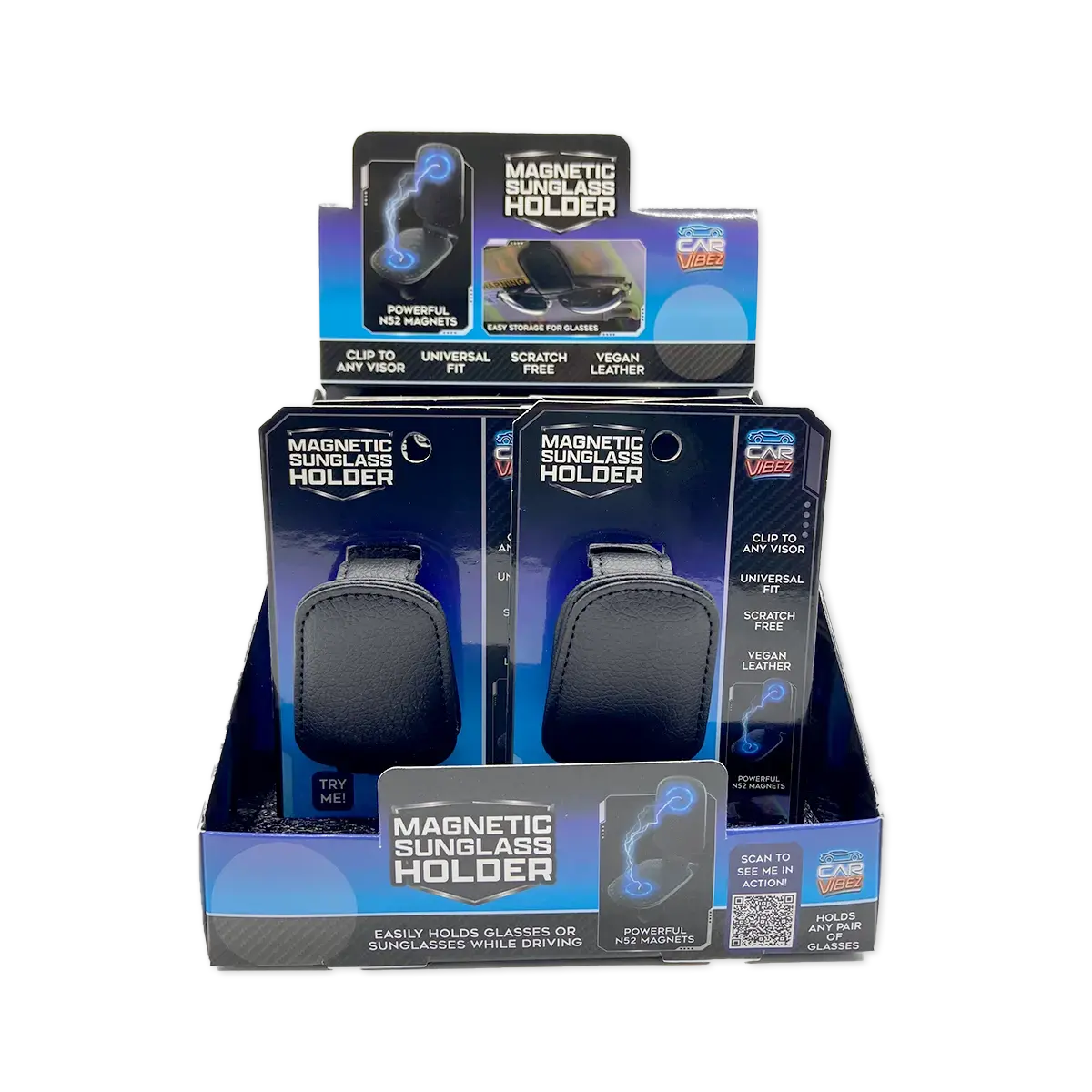 Magnetic Sunglasses Clip - 6 Pieces Per Retail Ready Display 25832 CAR VIBEZ