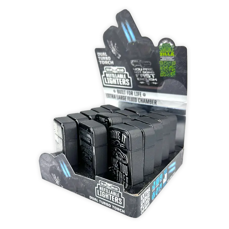 Big Bubba Dual Torch Foil Sticker Lighter - 15 Pieces Per Retail Ready Display 25837 WHOLESALE