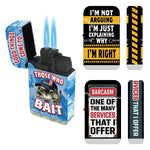 Patriotic Gearhead Dual Torch Lighter - 12 Pieces Per Retail Ready Display 25838 - NOVELTY INC WHOLESALE