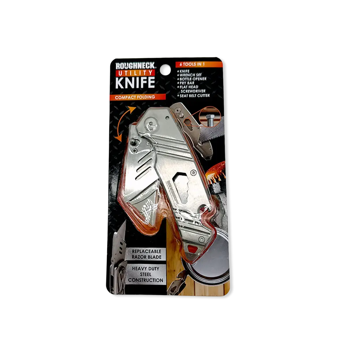 Box Cutter Knife Blade - 6 Pieces Per Retail Ready Display 25848 ROUGHNECK