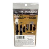 Multi-Tool 6-In-1 Tactical Pen with LED Flashlight - 6 Pieces Per Retail Ready Display 25852 TAC GEAR