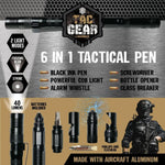 Multi-Tool 6-In-1 Tactical Pen with LED Flashlight - 6 Pieces Per Retail Ready Display 25852 - NOVELTY INC WHOLESALE