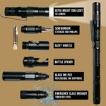 Multi-Tool 6-In-1 Tactical Pen with LED Flashlight - 6 Pieces Per Retail Ready Display 25852 - NOVELTY INC WHOLESALE