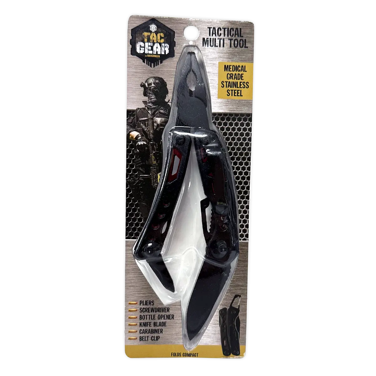 Tactical Multi-Tool 4-In-1 with Carabiner - 6 Pieces Per Retail Ready Display 25895 - NOVELTY INC WHOLESALE