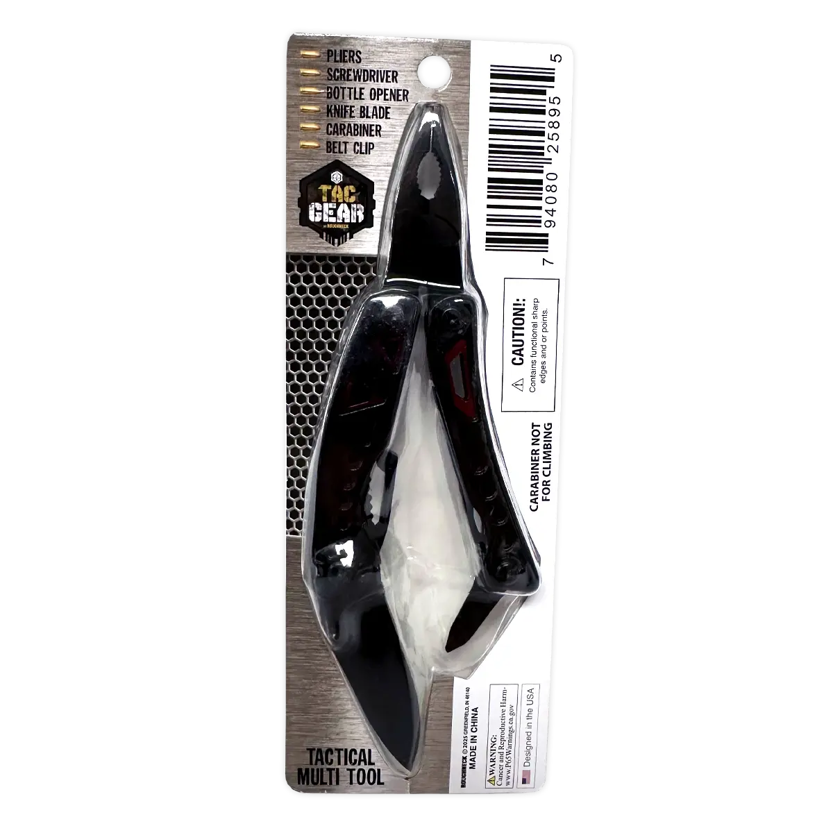 Tactical Multi-Tool 4-In-1 with Carabiner - 6 Pieces Per Retail Ready Display 25895 - NOVELTY INC WHOLESALE