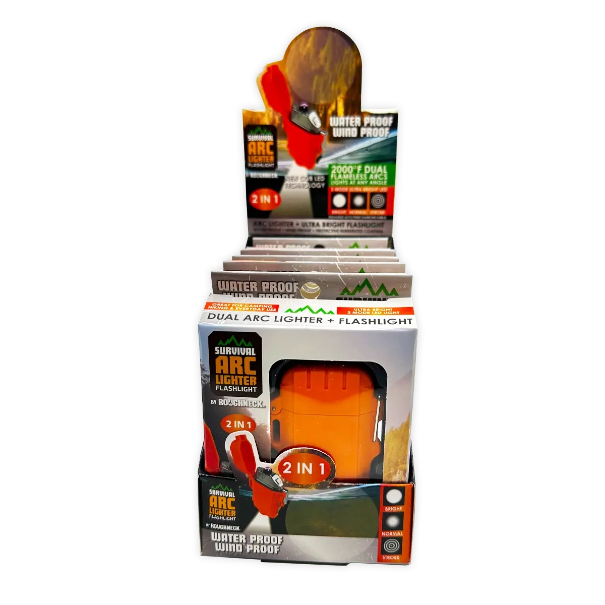 Electric Arc Lighter with LED Flashlight - 6 Pieces Per Retail Ready Display 25913 - NOVELTY INC WHOLESALE