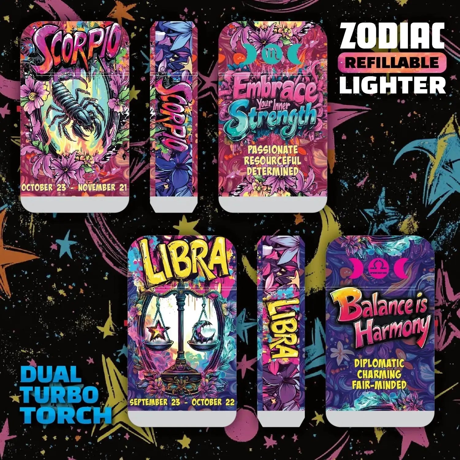 Zodiac Dual Torch Lighter- 12 Pieces Per Retail Ready Display 25915 SMOKEZILLA