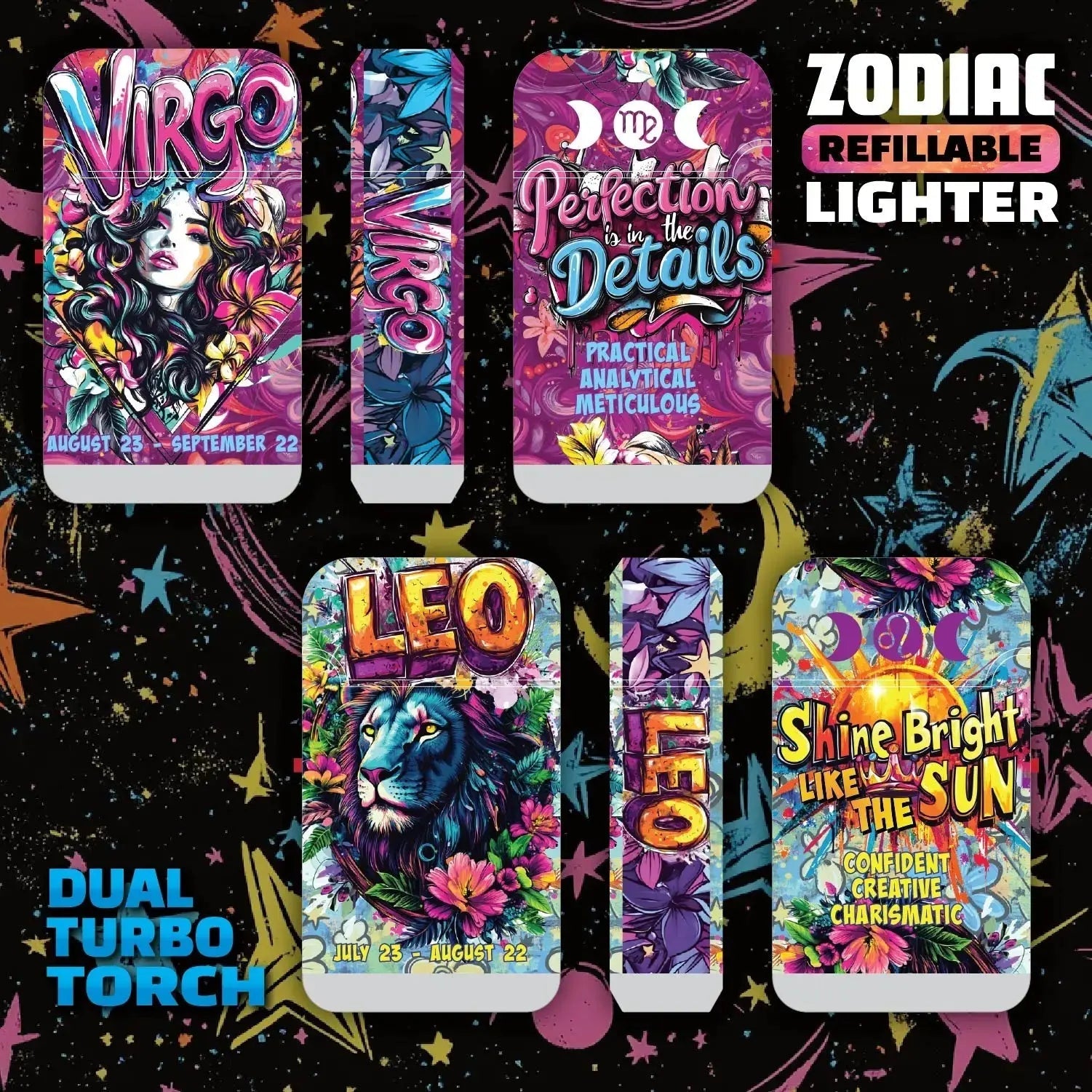 Zodiac Dual Torch Lighter- 12 Pieces Per Retail Ready Display 25915 SMOKEZILLA
