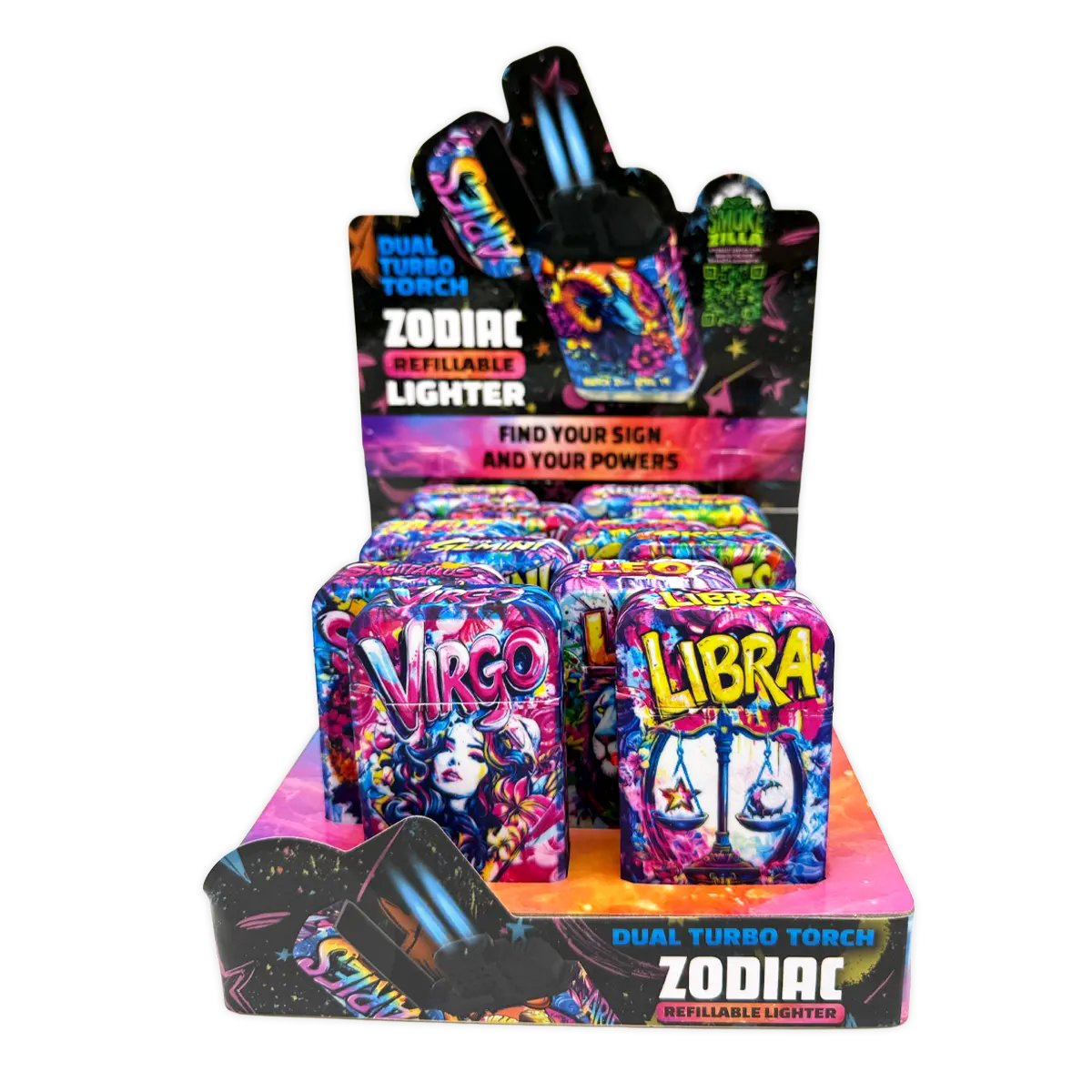 Zodiac Dual Torch Lighter- 12 Pieces Per Retail Ready Display 25915 WHOLESALE