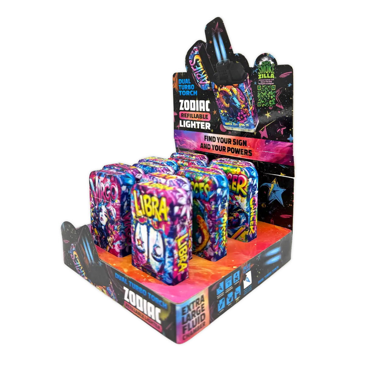 Zodiac Dual Torch Lighter- 12 Pieces Per Retail Ready Display 25915 WHOLESALE