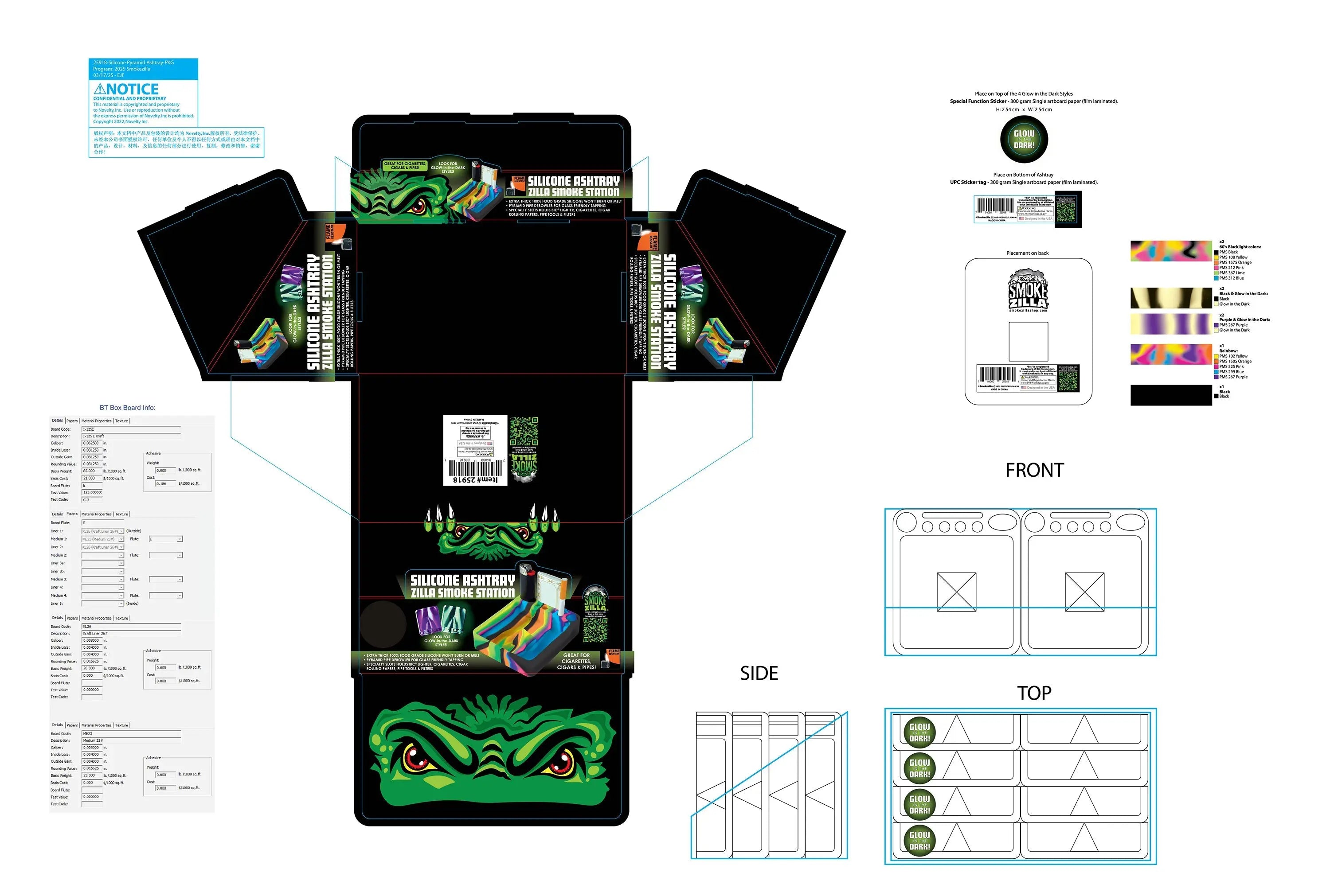 Silicone Ashtray with Assorted Colors - 8 Per Retail Ready Display 25918 - NOVELTY INC WHOLESALE