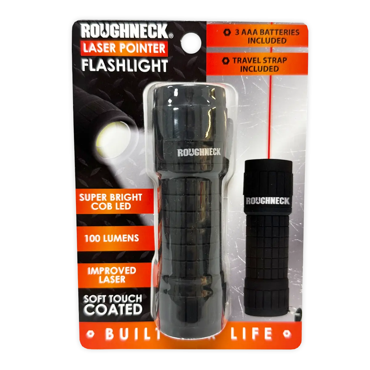 LED Laser Pointer Flashlight with Soft Touch Coating - Store Surplus No Display - 6 Pieces Per Pack 25919L STORE SURPLUS