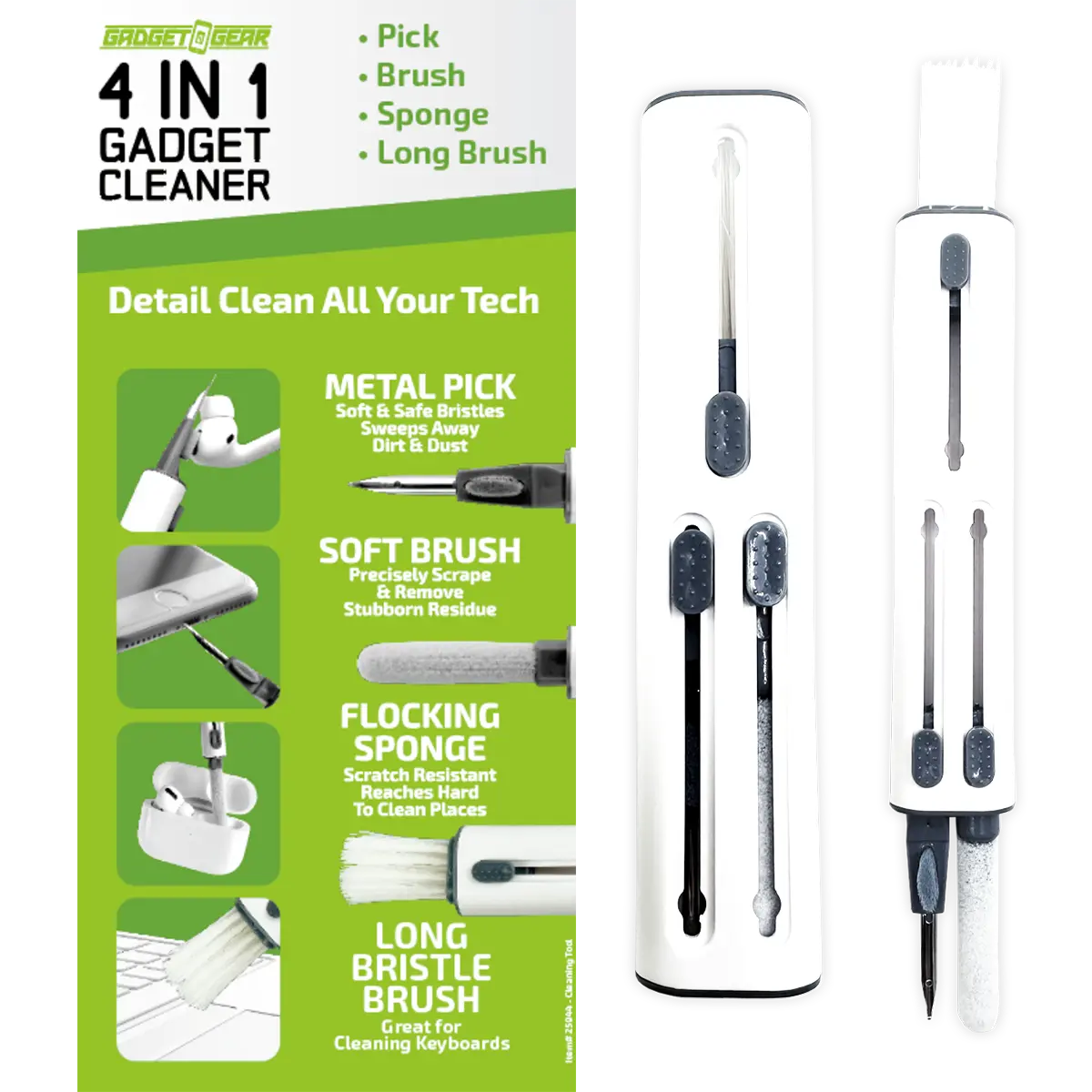Tech Cleaner 4 in 1 Tool - Store Surplus No Display - 6 Pieces Per Pack 25944L STORE SURPLUS