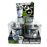 Glass Ashtray with Chrome Lid - 6 Pieces Per Retail Ready Display 25945 SMOKEZILLA