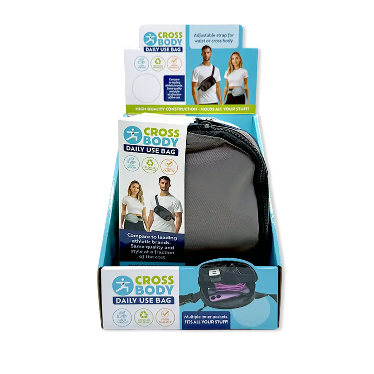 Crossbody Everyday Sling Bag - 4 Pieces Per Retail Ready Display 25976 NOVELTY INC