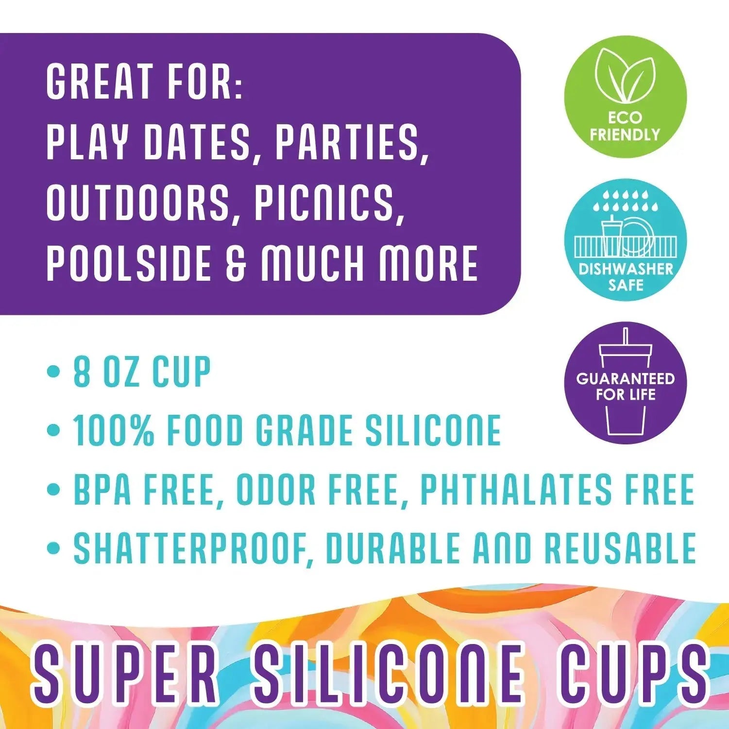 Silicone Cup Drinkware Assortment Floor Display - 32 Pieces Per Retail Ready Display 88608 NOVELTY INC