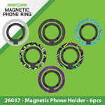 Magnetic Phone Ring - 6 Pieces Per Retail Ready Display 26037 NOVELTY INC WHOLESALE