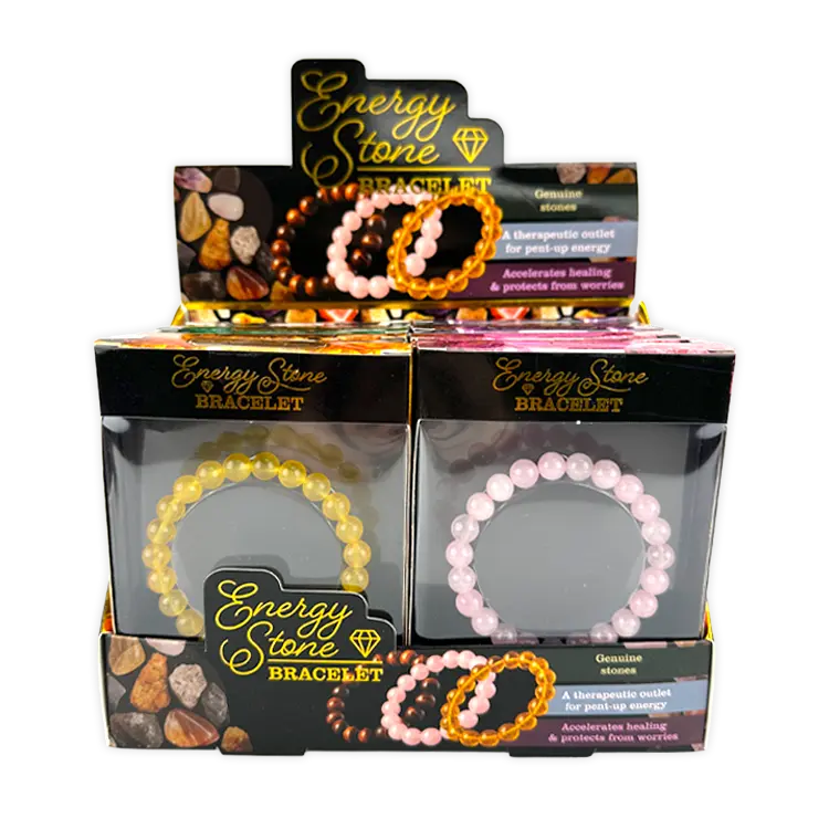Energy Stone Bracelet - 12 Pieces Per Retail Ready Display 26042 NOVELTY INC