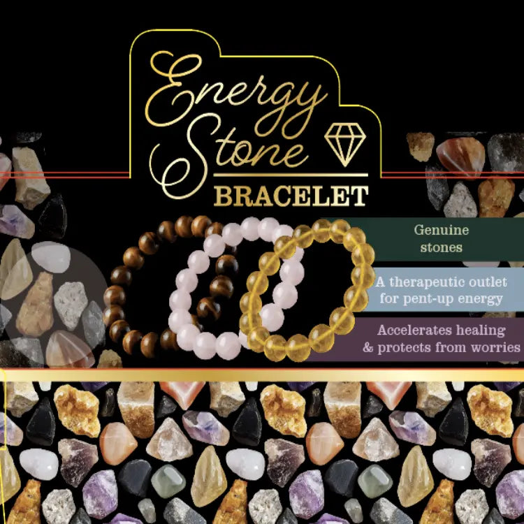 Energy Stone Bracelet - 12 Pieces Per Retail Ready Display 26042 NOVELTY INC
