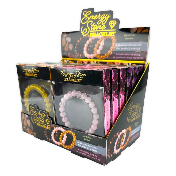 Energy Stone Bracelet - 12 Pieces Per Retail Ready Display 26042 NOVELTY INC