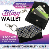 Bling Rhinestone Wallet Keychain - 12 Pieces Per Retail Ready Display 26045 NOVELTY INC