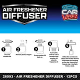 Air Freshener Diffuser - 12 Pieces Per Retail Ready Display 26093 CAR VIBEZ