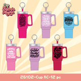 Cup Magnetic Keychain - 12 Pieces Per Retail Ready Display 26102 NOVELTY INC