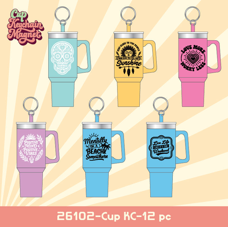 Cup Magnetic Keychain - 12 Pieces Per Retail Ready Display 26102 NOVELTY INC