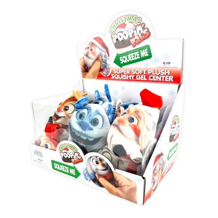 Christmas Plush Squeeze Poopin Pal Toy - 12 Pieces Per Retail Ready Display 26109 WHOLESALE