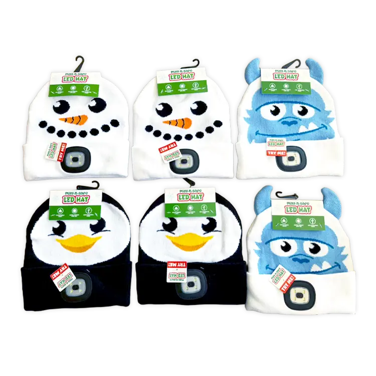 Christmas LED Light Hat 6 Pieces Per Retail Ready Display 26111 WHOLESALE