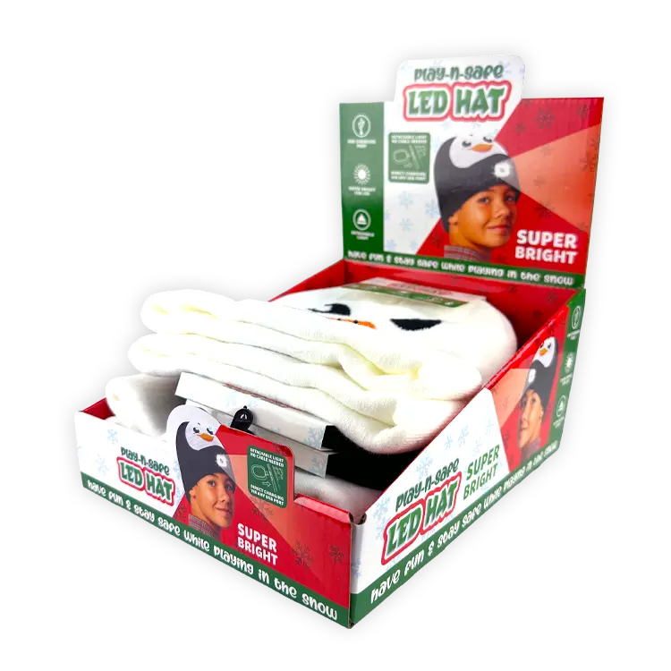 Christmas LED Light Hat 6 Pieces Per Retail Ready Display 26111 WHOLESALE