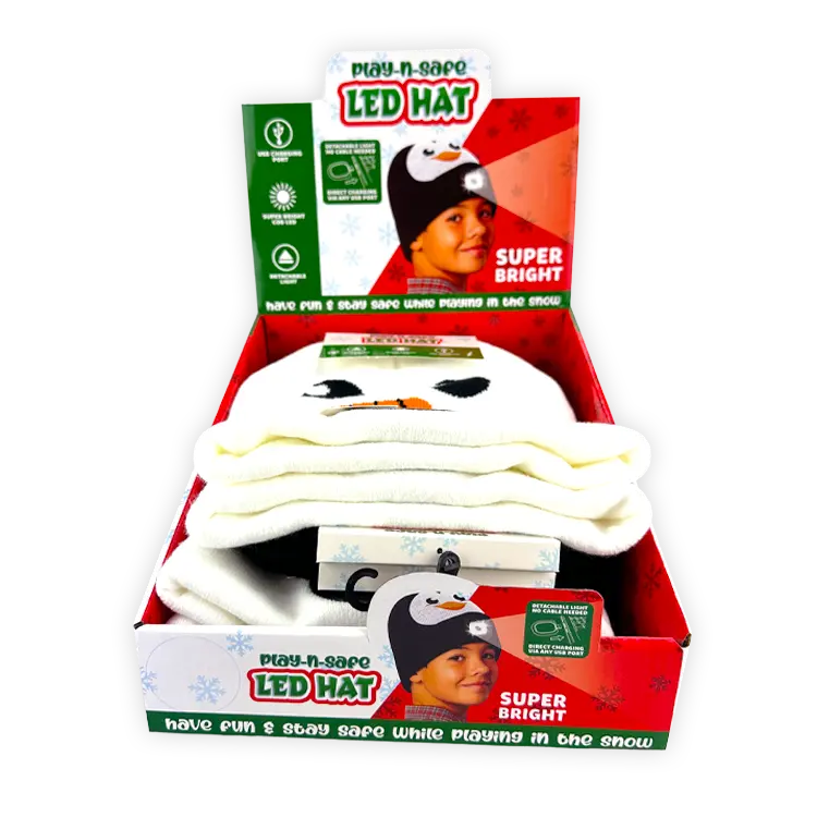 Christmas LED Light Hat 6 Pieces Per Retail Ready Display 26111 WHOLESALE