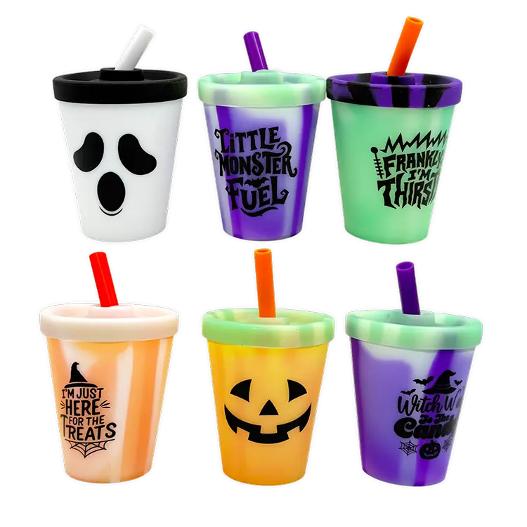 Silicone 8oz Halloween Kids Toddler Super Cups - 6 Pieces Per Retail Ready Display 26152 WHOLESALE