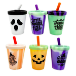 Silicone 8oz Halloween Kids Toddler Super Cups - Store Surplus No Display - 6 Pieces Per Pack 26152L STORE SURPLUS