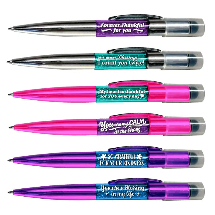 Grateful Glow 3-In-1 Light-Up Glitter Pen Stylus - 6 Pieces Per Retail Ready Display 26157 NOVELTY INC