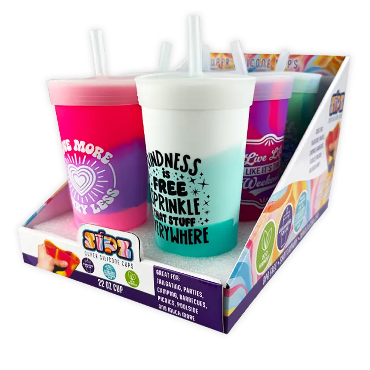 Silicone 22oz Silicone Cup B - 6 Pieces Per Retail Ready Display 26158 WHOLESALE