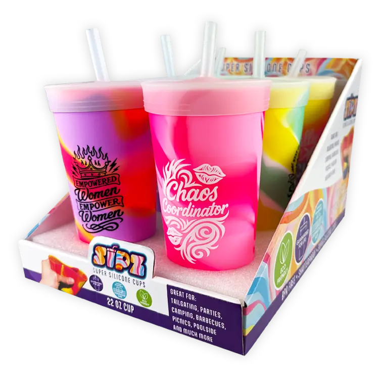 Silicone 22oz Silicone Cup C - 6 Pieces Per Retail Ready Display 26164 WHOLESALE